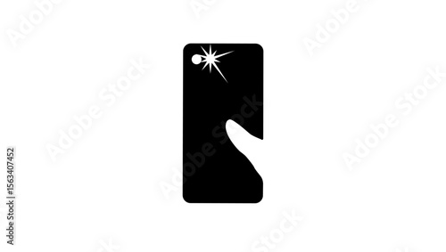 Selfie Symbol, making photo with smartphone, black isolated silhouette