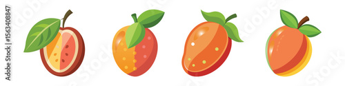 Flat Miracle Fruit Illustration  Exotic Taste-Modifying Berry and Natural Sweetener Vector Icon