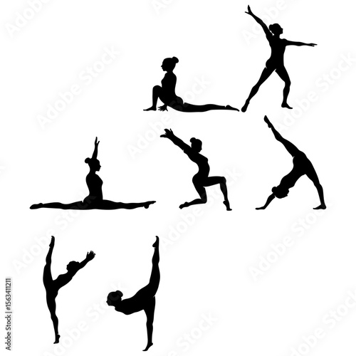 gymnast silhouette vector