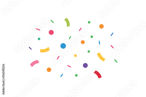 Colorful Confetti Burst: A vibrant explosion of confetti, a playful mix of colors and shapes, evoking a sense of celebration and joy.