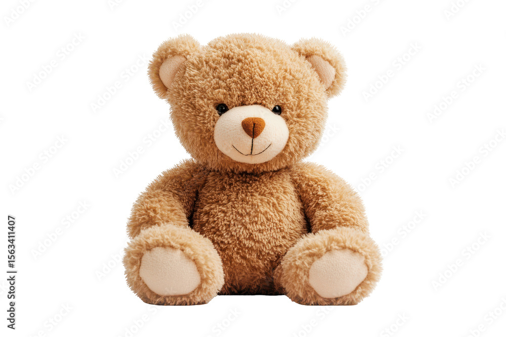 Obraz premium Adorable Brown Teddy Bear Plush Toy Sitting isolated on a transparent background