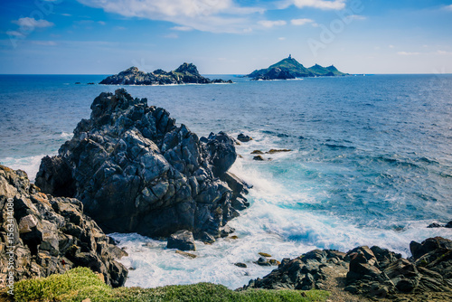 Εκτύπωση καμβά Vue sur l'archipel des Iles Sanguinaires près d'Ajaccio en Corse du Sud