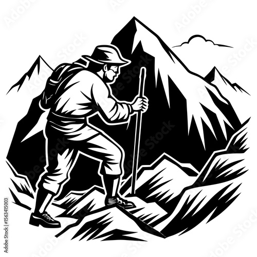 mountain skier silhouette