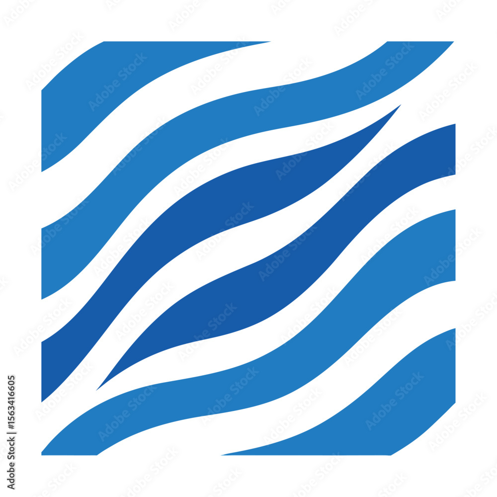 Obraz premium Abstract Wavy Lines in Blue Tones for Modern Backgrounds and Designs