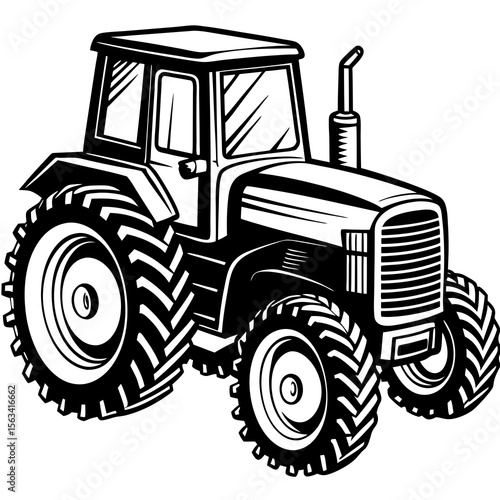 tractor isolated on white