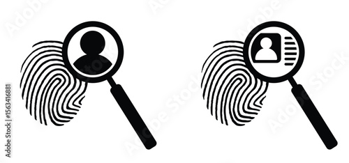 Line finger print icon. Finger print id authentication. ID private information code. Finger prints scanning, biometric. scan or scanner for lock secure security. Digital fingerprint, identification.