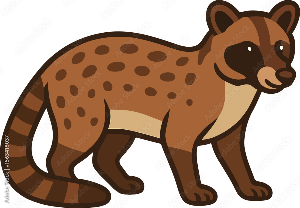 Fototapeta premium vector illustration of cartoon African Palm Civet