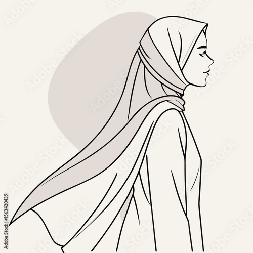khimar hijab silhouette side view fashion