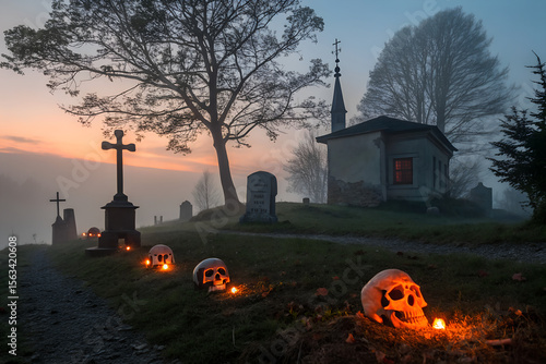 Haunted Cemetery Scene