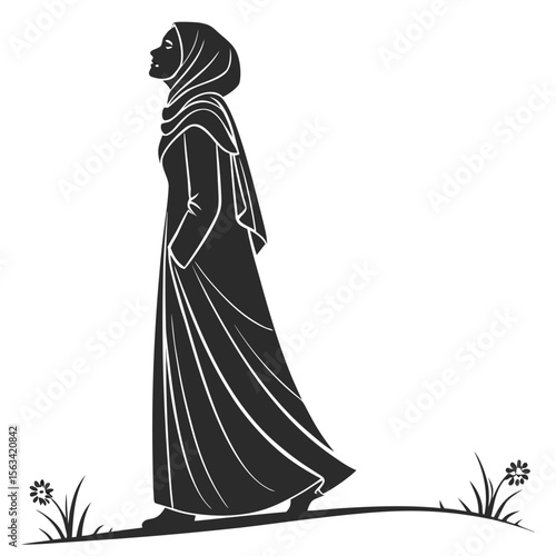 muslim woman khimar long hijab chest coverage