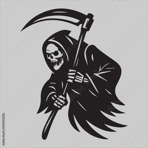 Scary Reaper with Scythe Illustrations

