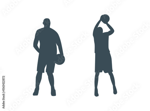 Basketball Silhouette Action: Striking silhouette captures dynamic action in basketball, as an athlete dribbles and shoots the ball, embodies the energy and artistry of the sport.
