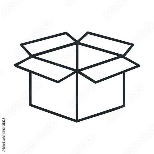 Open cardboard box on white background