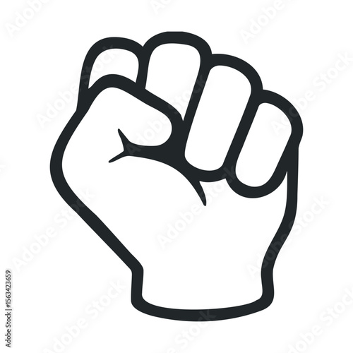 Raised fist gesture symbolizing strength and unity