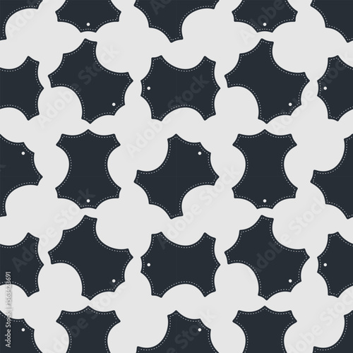 Leather craft seamless pattern with Genuine leather symbol. Vector illustration