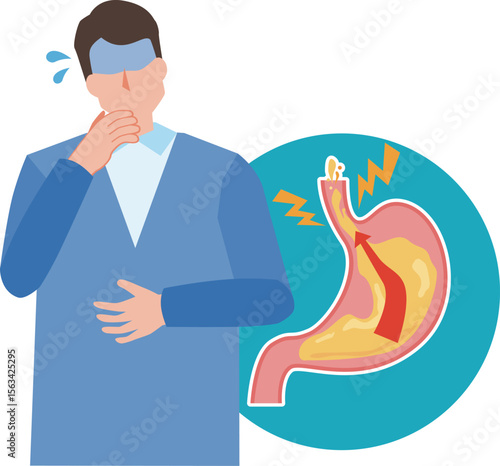 逆流性食道炎の男性