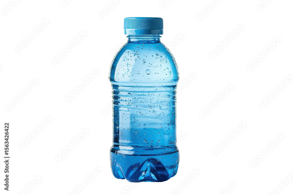 Naklejka premium Chilled Water Bottle Refreshing Hydration Blue Plastic isolated on a transparent background