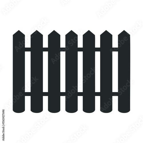 Minimalist black fence icon with vertical bars