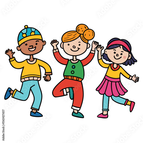 -doodle-illustration-of-boys-and-girls-dancing--co.eps