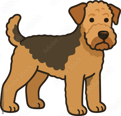 Airedale Terrier dog vector illustartion
