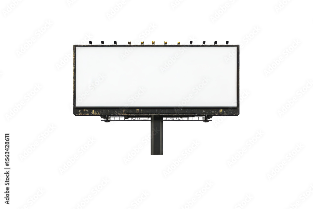 Obraz premium Blank Billboard Outdoor Advertising Mockup Design Template, isolated on a transparent background