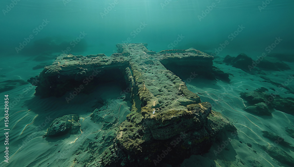 Obraz premium cross over the waters of the sea