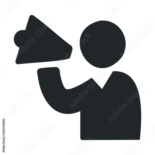 Silhouette of person with megaphone illustrating communication and public speaking
