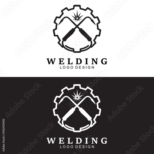 Welding Logo Design vector illustration, welding tool logo Welding service logo design, Welding company logo illustration vector design template