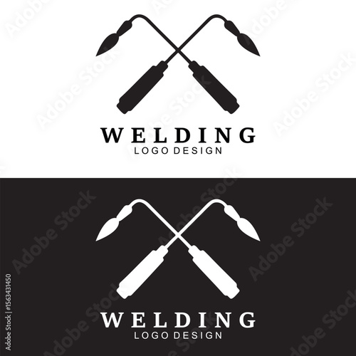 Welding Logo Design vector illustration, welding tool logo Welding service logo design, Welding company logo illustration vector design template