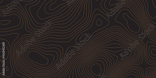 Modern contour line design with black terrain topography map pattern background.