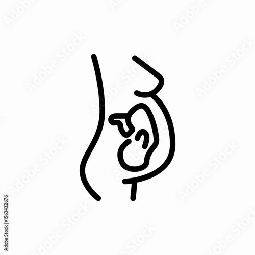 Pregnancy woman belly icon vector sign
