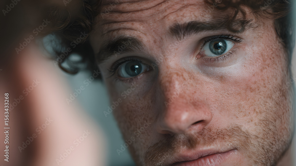 Fototapeta premium 肌が気になる若い男性