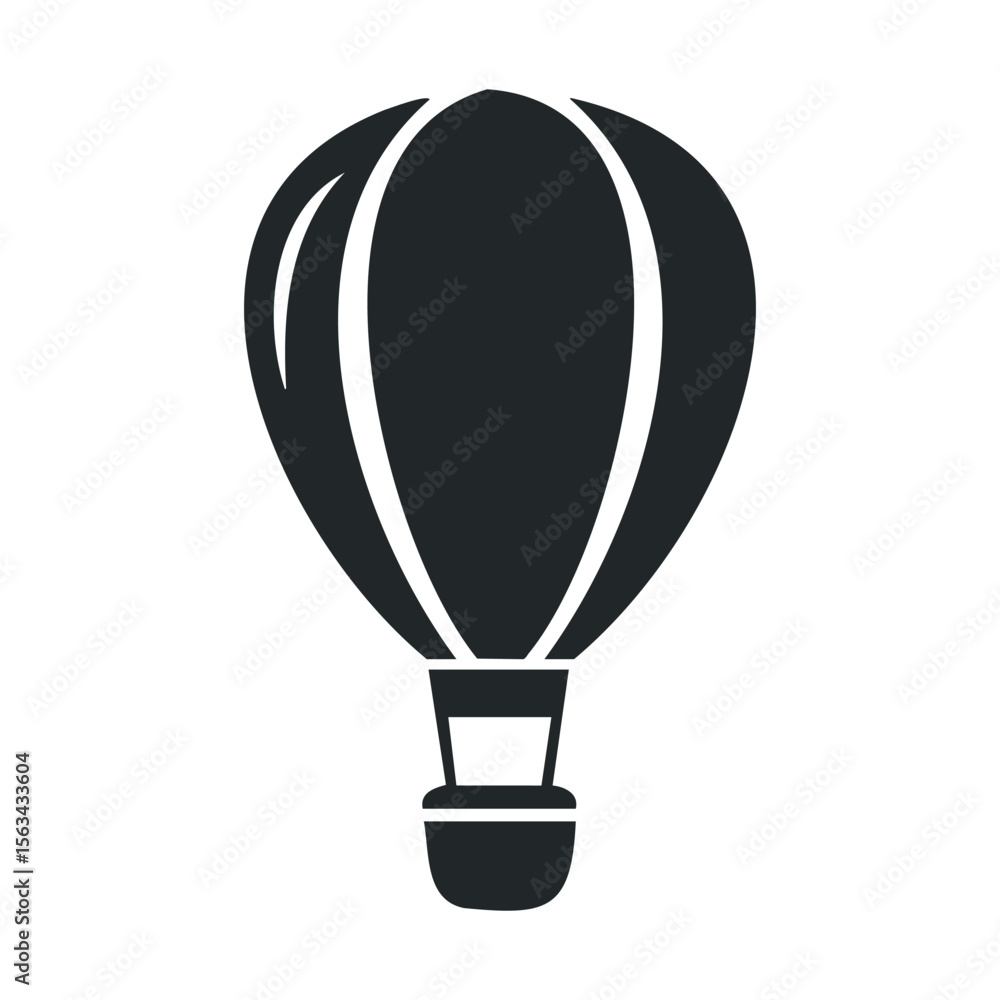 Obraz premium Minimalist hot air balloon silhouette on white background