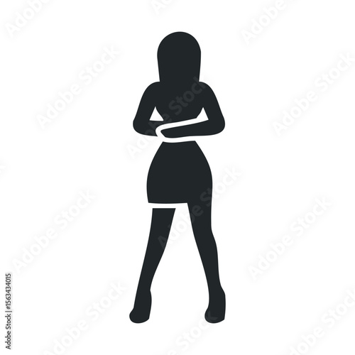 Silhouette of female in dress with confident pose