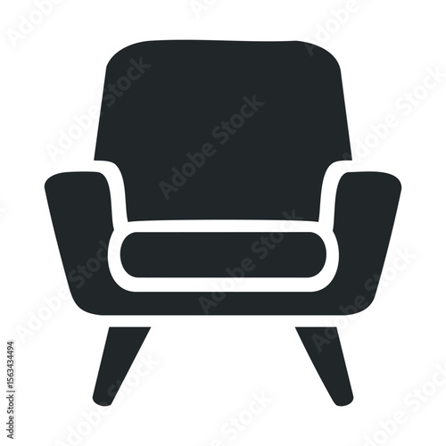 Modern black armchair with minimal design and comfortable cushion