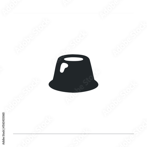 Black bowler hat icon isolated on white background