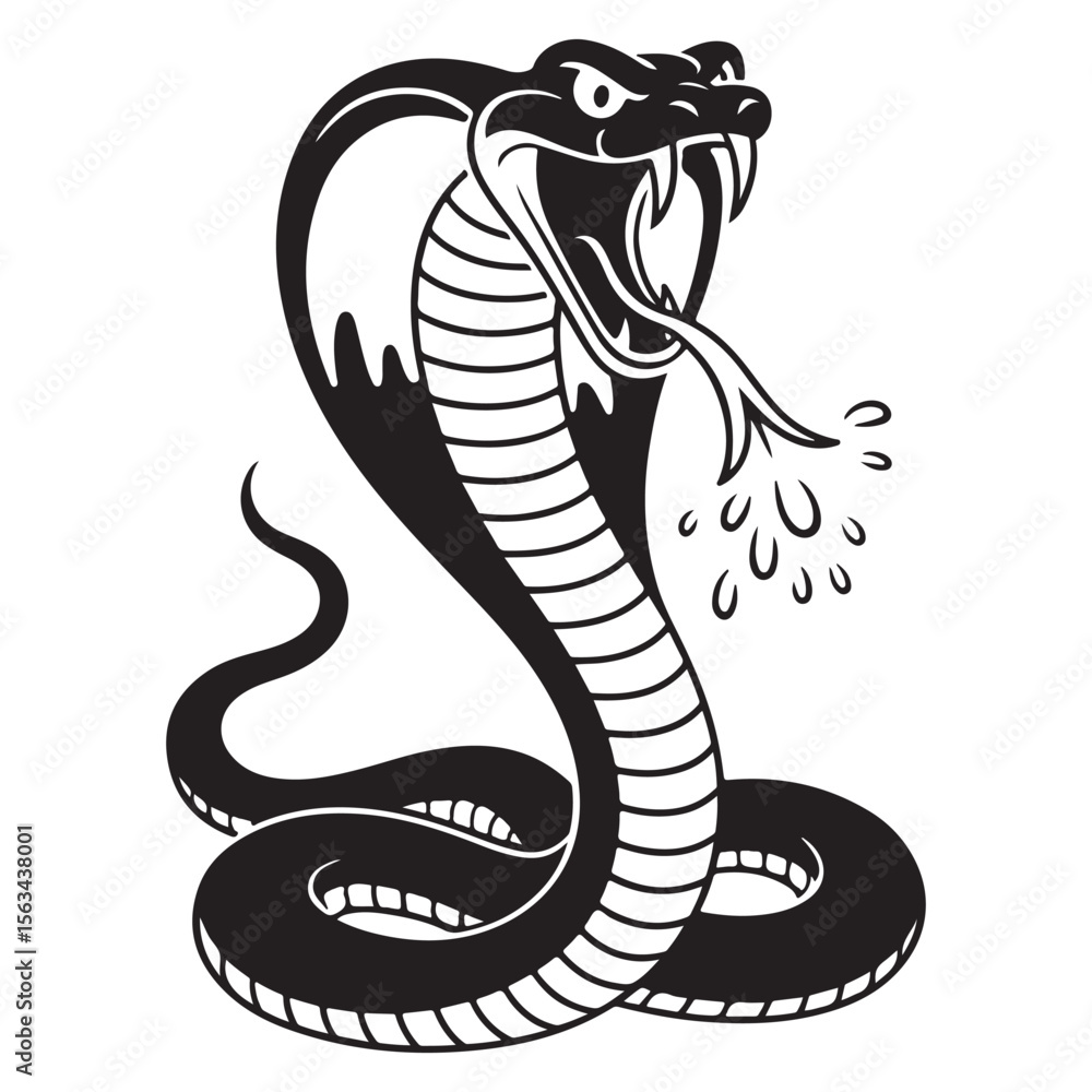 Fototapeta premium High Quality Snake Silhouette Vector Collection Bold and Striking Reptile Illustrations for Tattoo Art, Branding Projects, T-Shirt Prints, Jungle Wildlife Themes and Horror or Tribal Design Concepts.