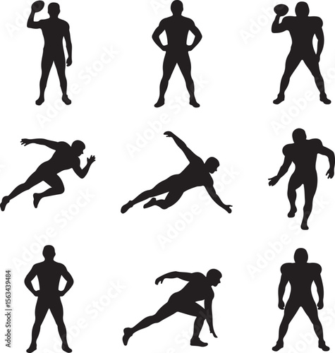 American Football Player Silhouette Bundle – SVG PNG for Cricut

Football Action Silhouettes – Tackle, Throw, Catch Vector Set

Helmet & Touchdown Silhouettes – Sports Clipart for DIY Projects

Americ