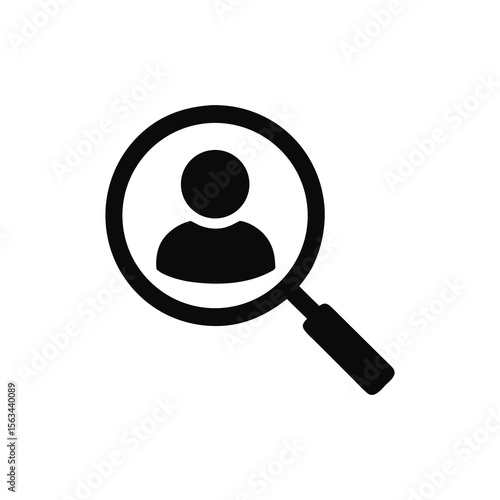 Finding the Right Candidate A Magnifying Glass Focused on a Person Icon Represents Recruitment and Talent Acquisition Processes