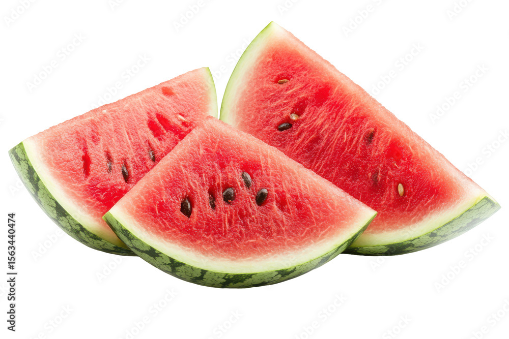 Juicy Watermelon Slices Summer Refreshment Sweet Treat, isolated on a transparent background Juicy Watermelon Slices Summer Refreshment Sweet Treat, isolated on a transparent background