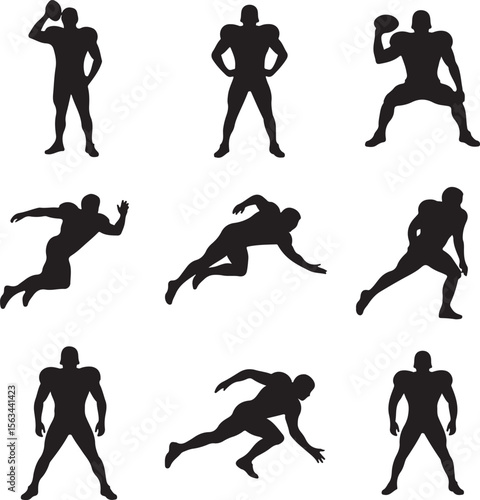American Football Player Silhouette Bundle – SVG PNG for Cricut

Football Action Silhouettes – Tackle, Throw, Catch Vector Set

Helmet & Touchdown Silhouettes – Sports Clipart for DIY Projects

Americ