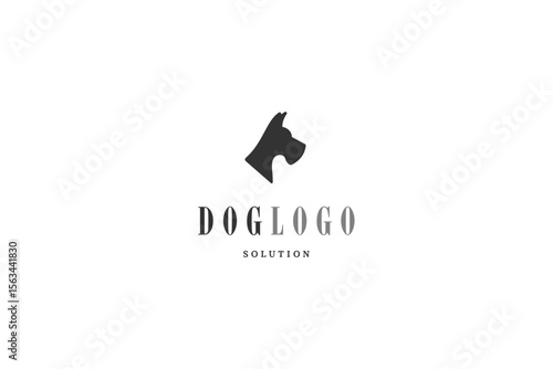 Template logo design solution with dog image