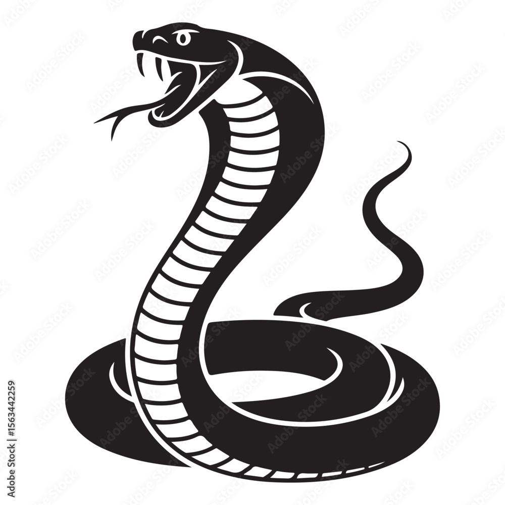 Fototapeta premium High Quality Snake Silhouette Vector Collection Bold and Striking Reptile Illustrations for Tattoo Art, Branding Projects, T-Shirt Prints, Jungle Wildlife Themes and Horror or Tribal Design Concepts.