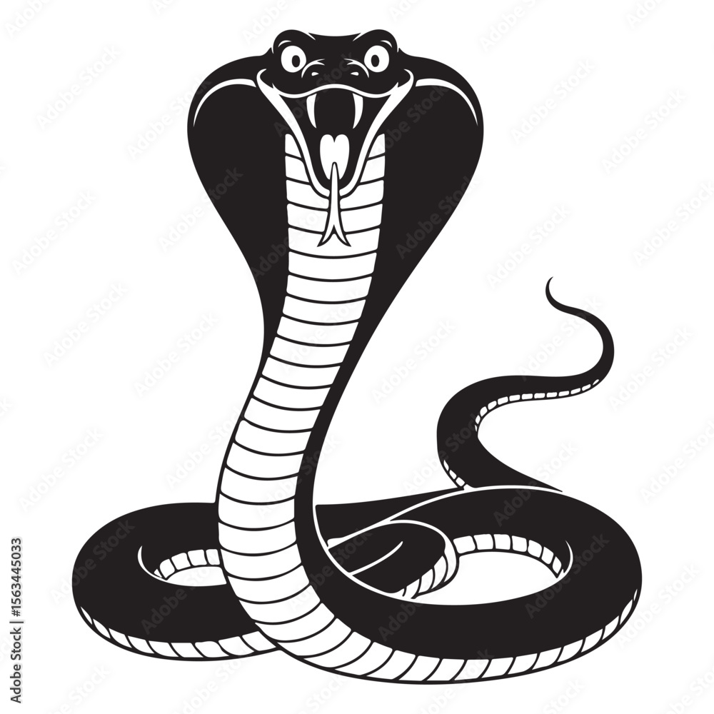 Fototapeta premium High Quality Snake Silhouette Vector Collection Bold and Striking Reptile Illustrations for Tattoo Art, Branding Projects, T-Shirt Prints, Jungle Wildlife Themes and Horror or Tribal Design Concepts.
