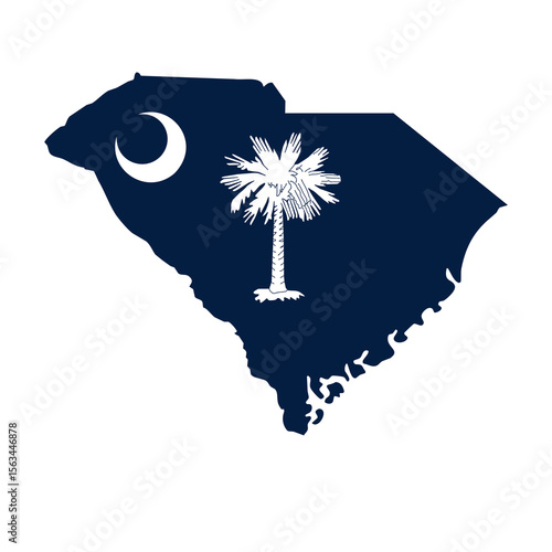 South Carolina map state flag - South Carolina flag vector illustration- United States Of America Flags