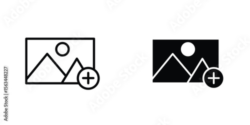 Add photos icon symbol logo graphic design element. EPS10