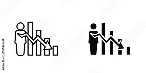 Attrition icon symbol logo graphic design element. EPS10