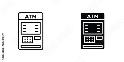 ATM machine icon symbol logo graphic design element. EPS10
