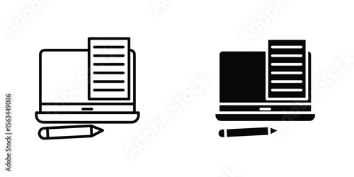 Blended learning icon symbol logo graphic design element. EPS10