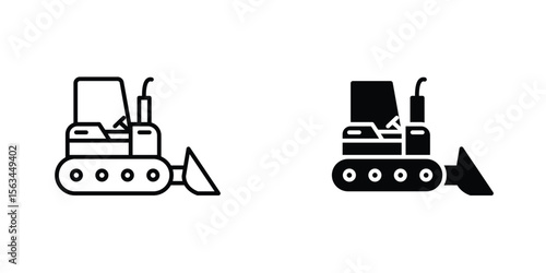 Bulldozer icon symbol logo graphic design element. EPS10